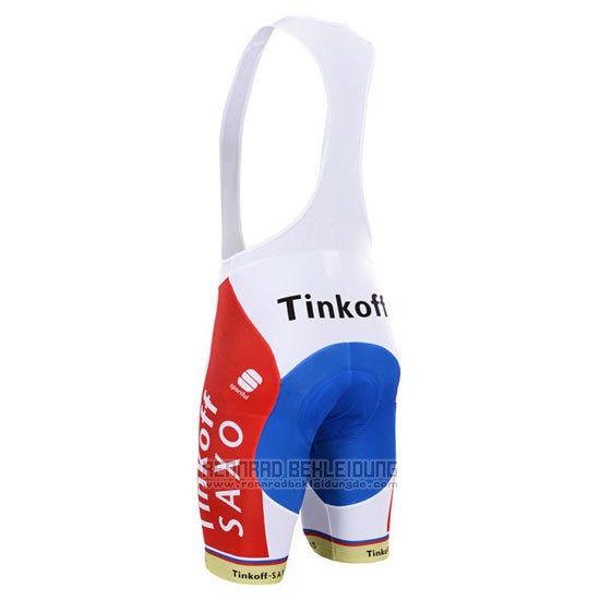 2015 Fahrradbekleidung Tinkoff Saxo Bank Champion Slowakische Republik Trikot Kurzarm und Tragerhose